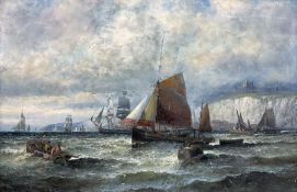William Anslow Thornley (British fl.1858-1898): Shipping off Dover Castle