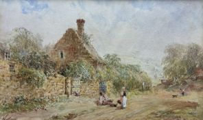 George Weatherill (British 1810-1890): 'Cottages at Egton Bridge'