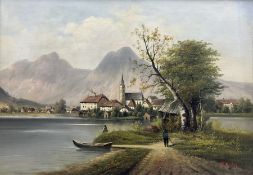 Adolf Kaufmann (AKA R Neiber) (Austrian 1848-1916): Austrian Lake Scene