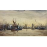 Ernest Dade (Staithes Group 1868-1934): The Pool of London and Tower Bridge