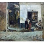 John Robertson Reid (Scottish 1851-1926): The Cobbler - Italian Street Scene