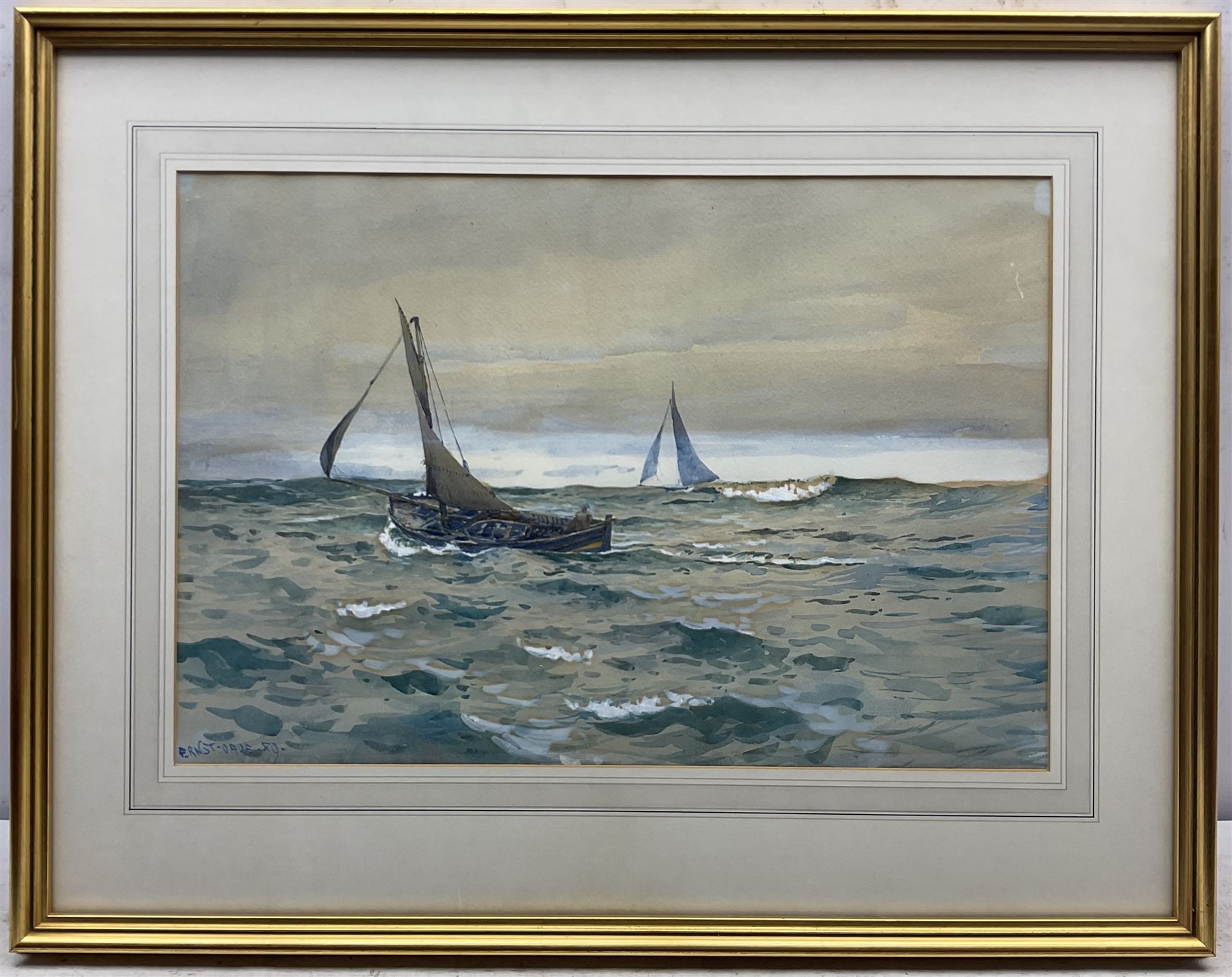 Ernest Dade (Staithes Group 1864-1935): Fishing Boats on the Open Sea - Image 2 of 4