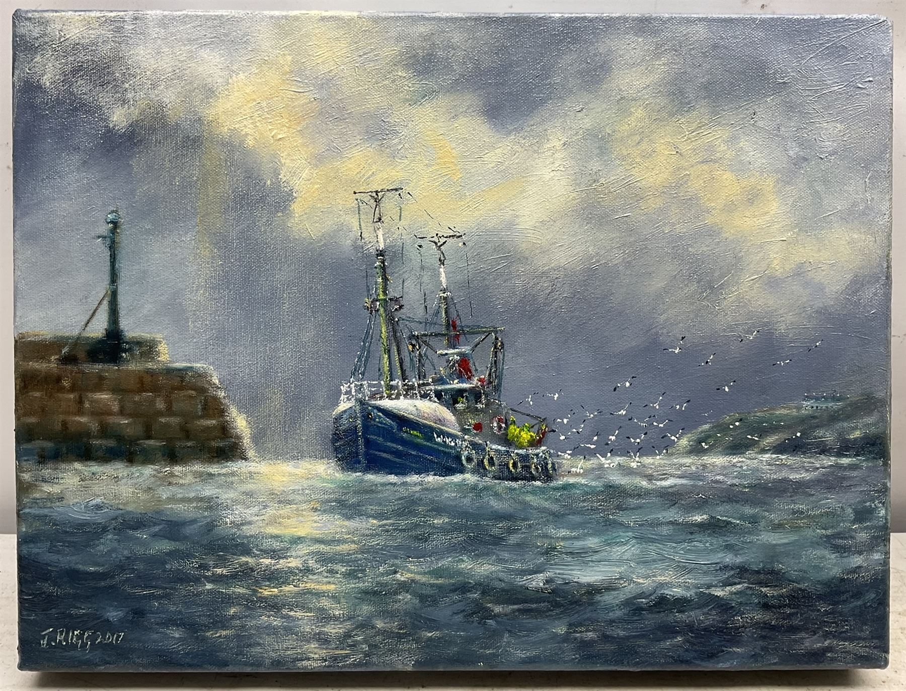 Jack Rigg (British 1927-2023): Whitby Trawler Returning Home - Image 2 of 4