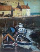 Richard Marshall (British 1944-2006): Fishing Boats at Cowbar Staithes