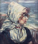 Scottish School (Early 20th century): A Breton Fishergirl