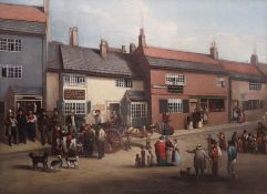 H Wheldon (19th century): High Street on the Road to Stockton with a Durham Fishmonger's Cart outsid