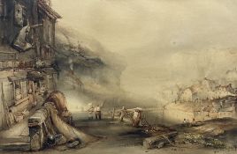 Henry Barlow Carter (British 1804-1868): 'Staithes' from Cowbar Bank