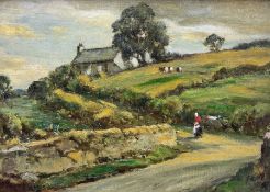 Owen Bowen (Staithes Group 1873-1967): Cottage on a Hillside