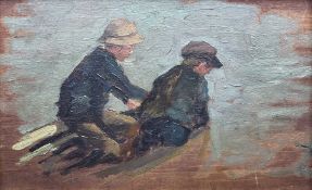 Attrib. Henry Scott Tuke RA RWS (British 1858-1929): Two Boys on the Prow of a Boat