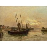 John Hamilton Glass (Scottish 1820-1885): 'Fishing Boats Waiting for the Tide'