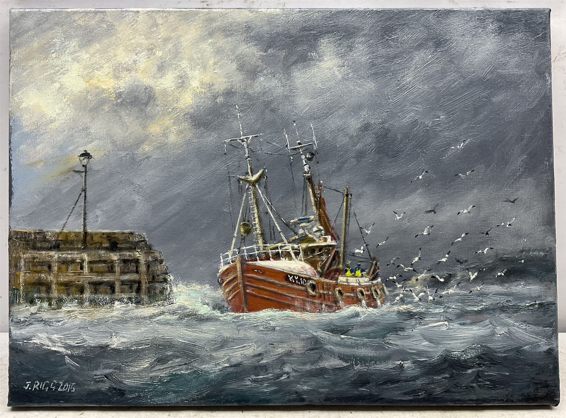 Jack Rigg (British 1927-2023): Kirkcaldy Trawler Followed by Seagulls - Image 2 of 4