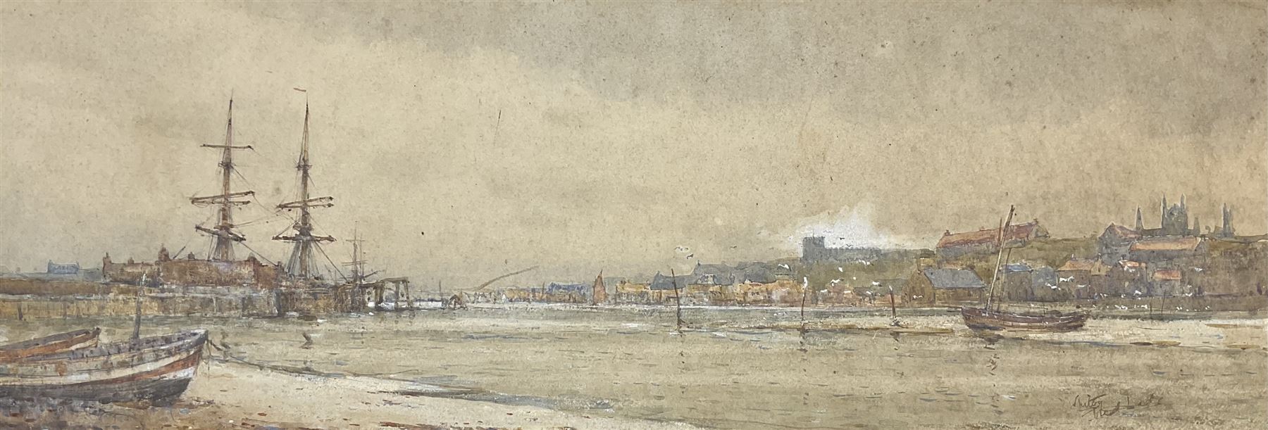 Frederick (Fred) Dade (British 1874-1908): Panoramic View of 'Whitby' Harbour