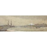 Frederick (Fred) Dade (British 1874-1908): Panoramic View of 'Whitby' Harbour