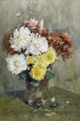James William Booth (Staithes Group 1867-1953): Still Life of Chrysanthemums