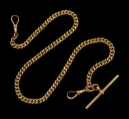 Early 20th century 9ct gold Albert chain with two clips by The Albion Chain Co