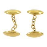 Pair of Victorian 18ct gold oval link cufflinks