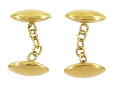 Pair of Victorian 18ct gold oval link cufflinks