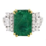 18ct white gold emerald cut emerald ring