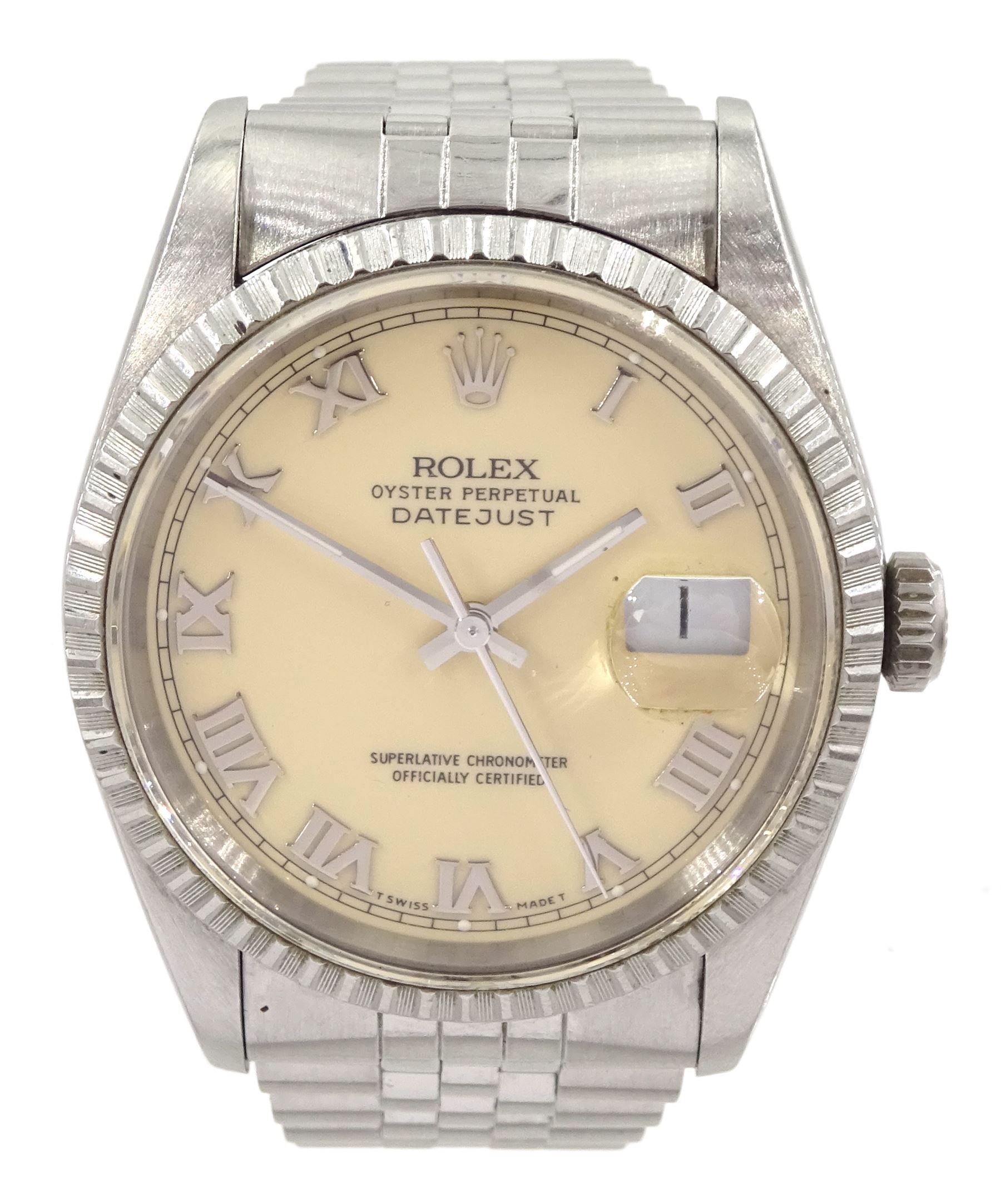 Rolex Oyster Perpetual Datejust gentleman's stainless steel automatic wristwatch
