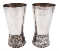 Pair of modern Guild of Hull Silversmiths silver goblets