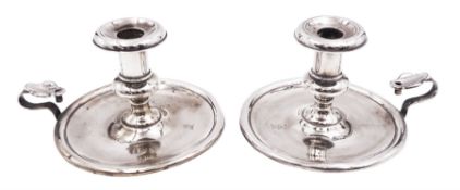 Pair of Victorian silver chambersticks