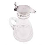 1930s silver mounted glass whiskey tot