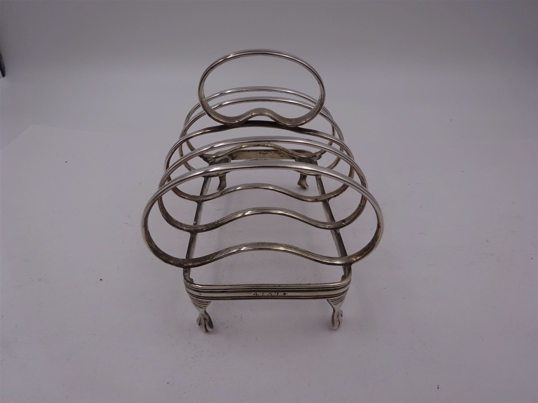 Edwardian silver toast rack - Image 2 of 4