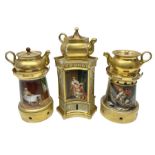 Three 19th century continental teapots and warmers