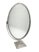 Silver plated table top swing mirror