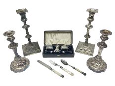 Pair of silver plated Victorian style candlesticks