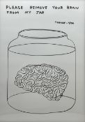 David Shrigley OBE (British 1968-): 'Please Remove your Brain from My Jar'