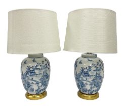 Pair of Chinese table lamps of baluster form