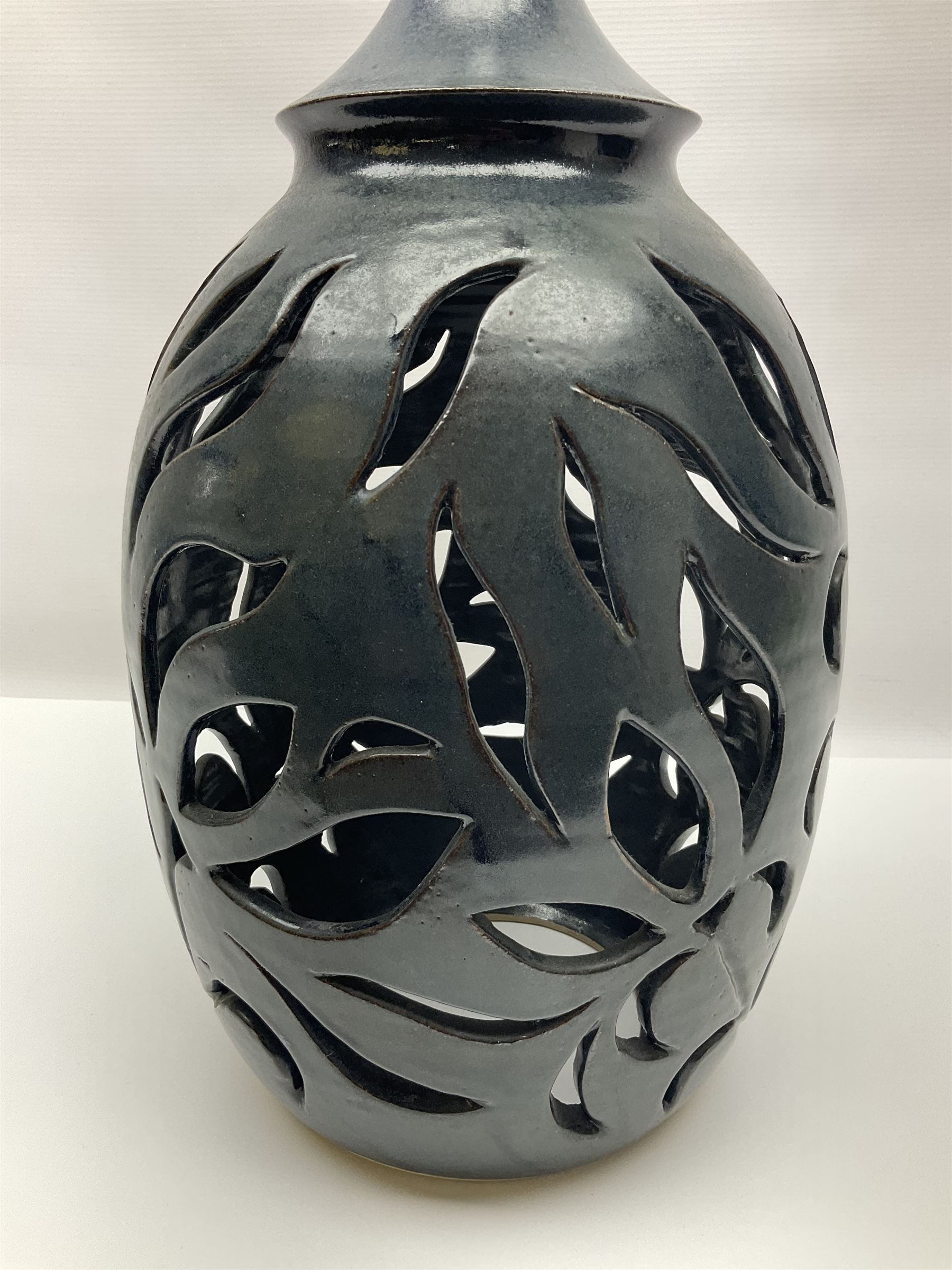John Egerton (c1945-): studio pottery stoneware lamp base - Image 5 of 11