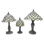Three Tiffany style table lamps