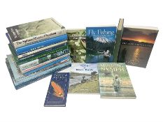 Collection of eighteen books on fly fishing including Child of Tides by Edward Fahy; Fishing For Wil