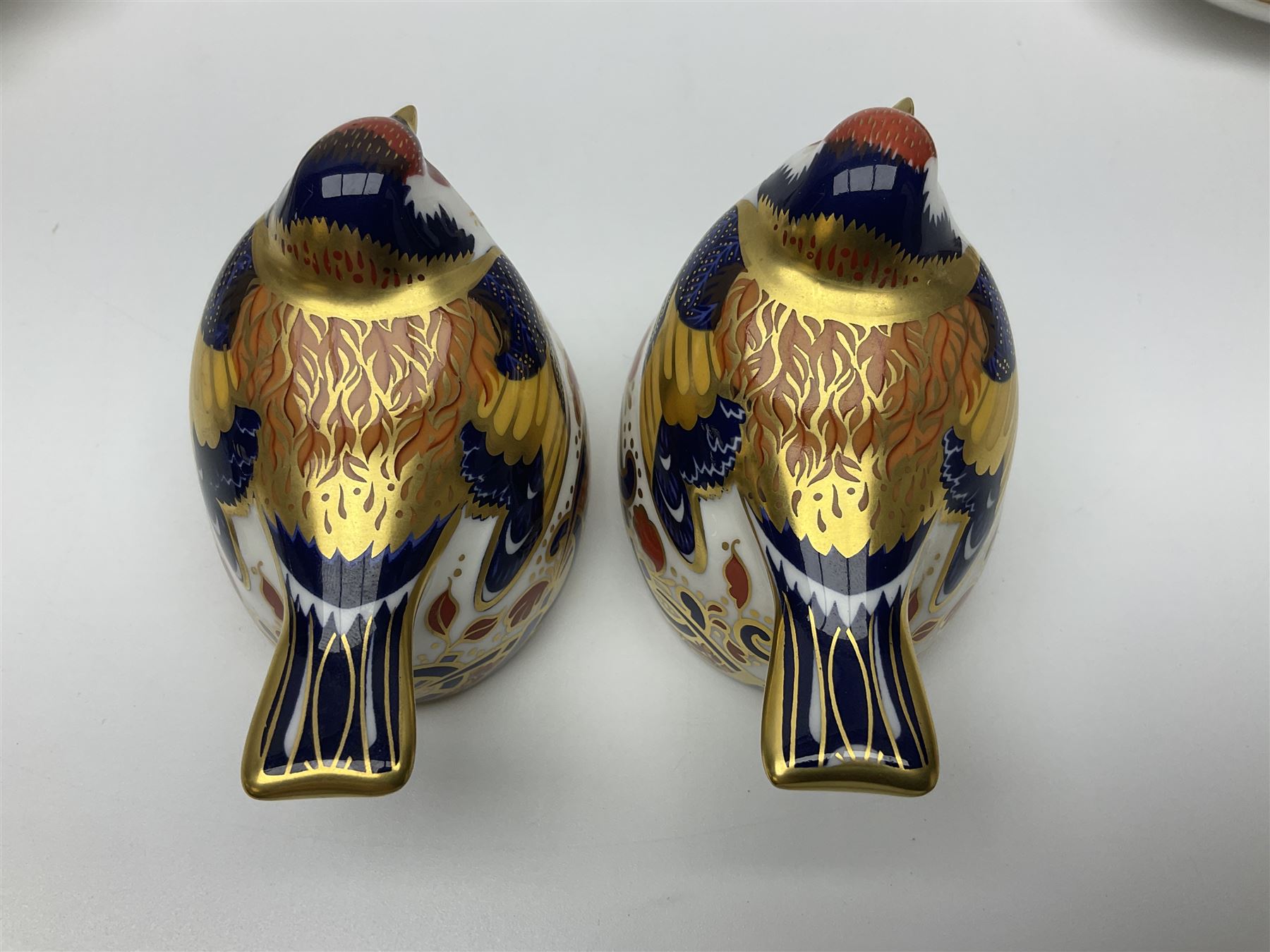 Two Royal Crown Derby Goldfinch Nesting paperweights with silver stoppers - Image 2 of 8