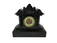 French- late 19th century Belgium slate 8-day mantel clock