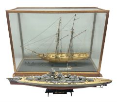 Cased scale built wooden model schooner "Scottish Maid 1839"