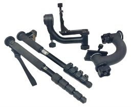 Four Manfrotto tripod heads