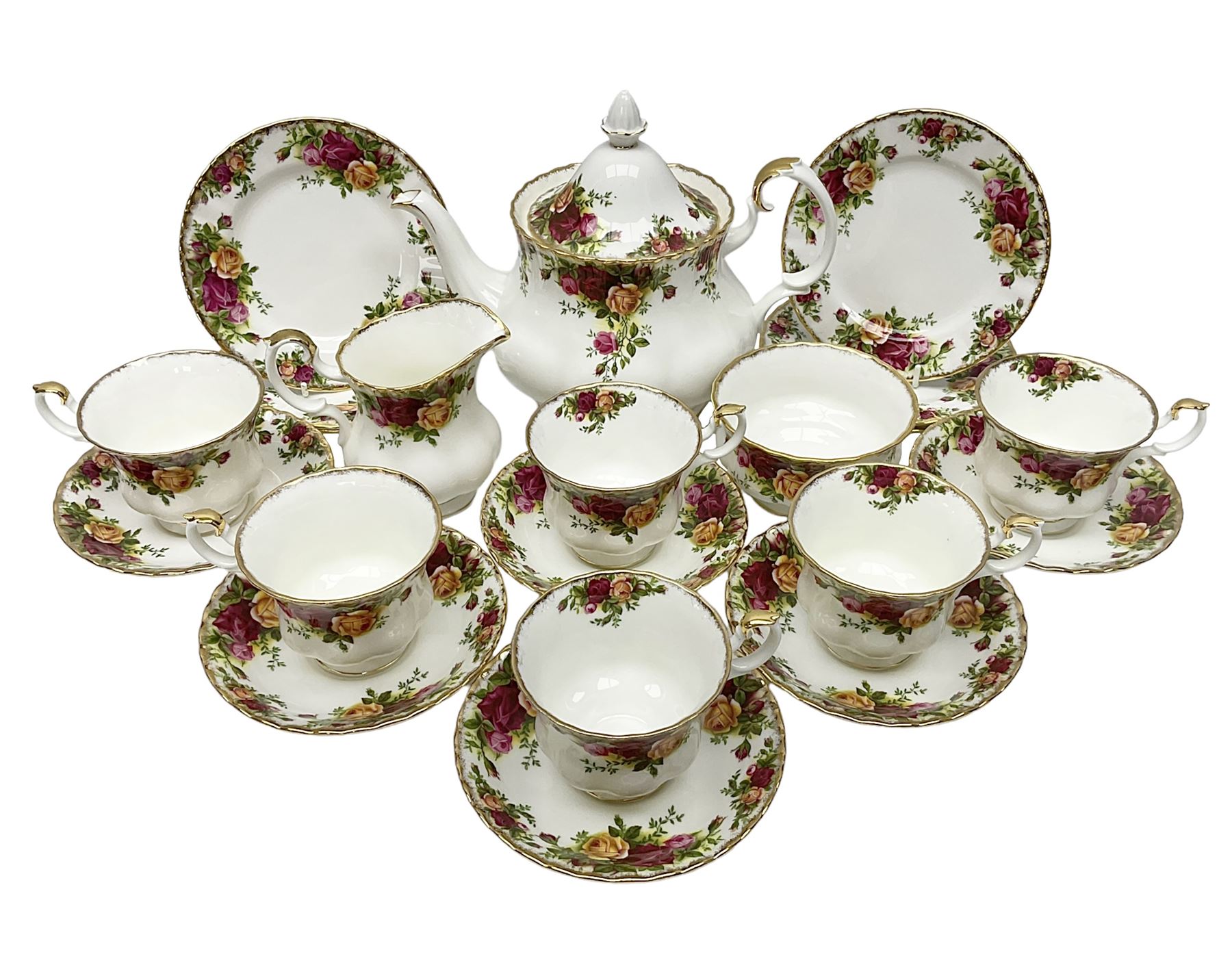 Royal Albert Old Country Roses pattern tea set for six