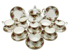 Royal Albert Old Country Roses pattern tea set for six