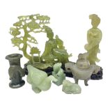 Group of seven Chinese hardstone carvings