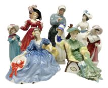 Eight Royal doulton figures