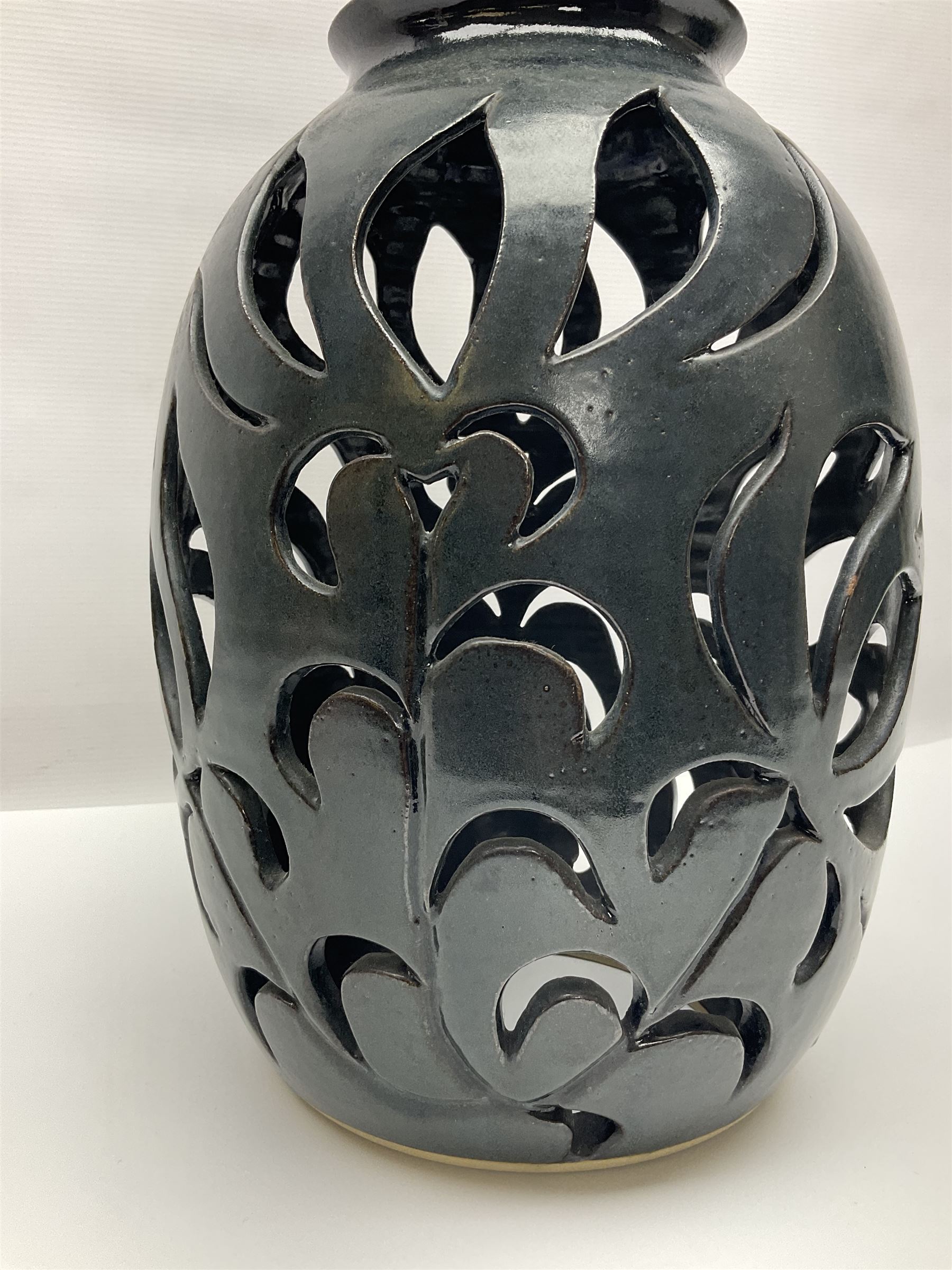 John Egerton (c1945-): studio pottery stoneware lamp base - Image 9 of 11