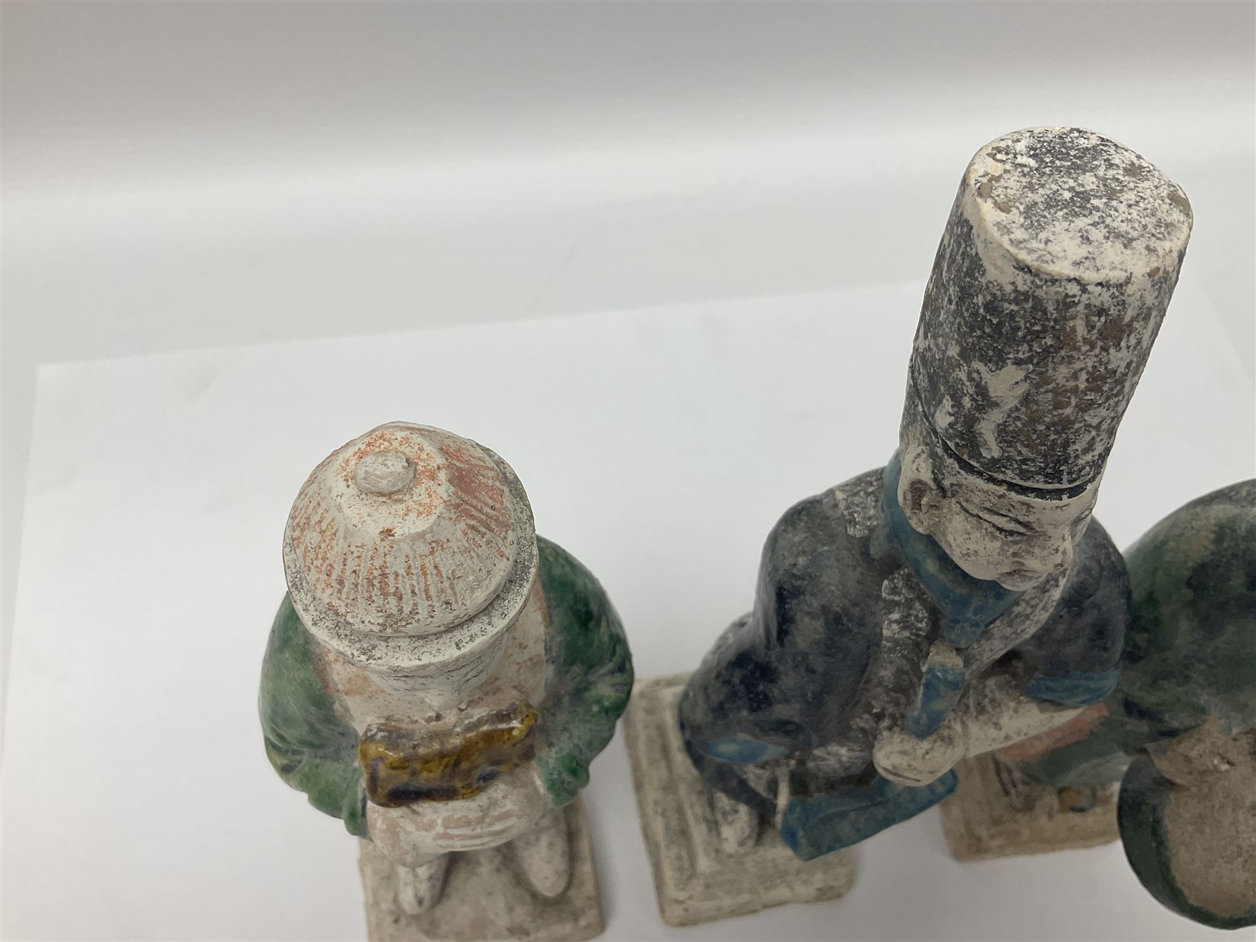 Three Chinese terracotta court attendant tomb figures - Image 2 of 24