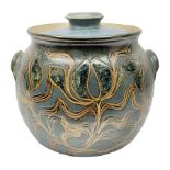 John Egerton (c1945-): studio pottery stoneware large twin handled pot
