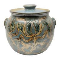John Egerton (c1945-): studio pottery stoneware large twin handled pot