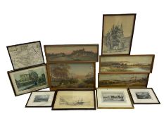 Collection of antique watercolours and prints