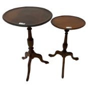 Two Georgian design mahogany tripod tables