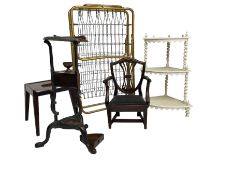 George III mahogany Hepplewhite design child's high chair (H99cm); George III mahogany wash-stand (H